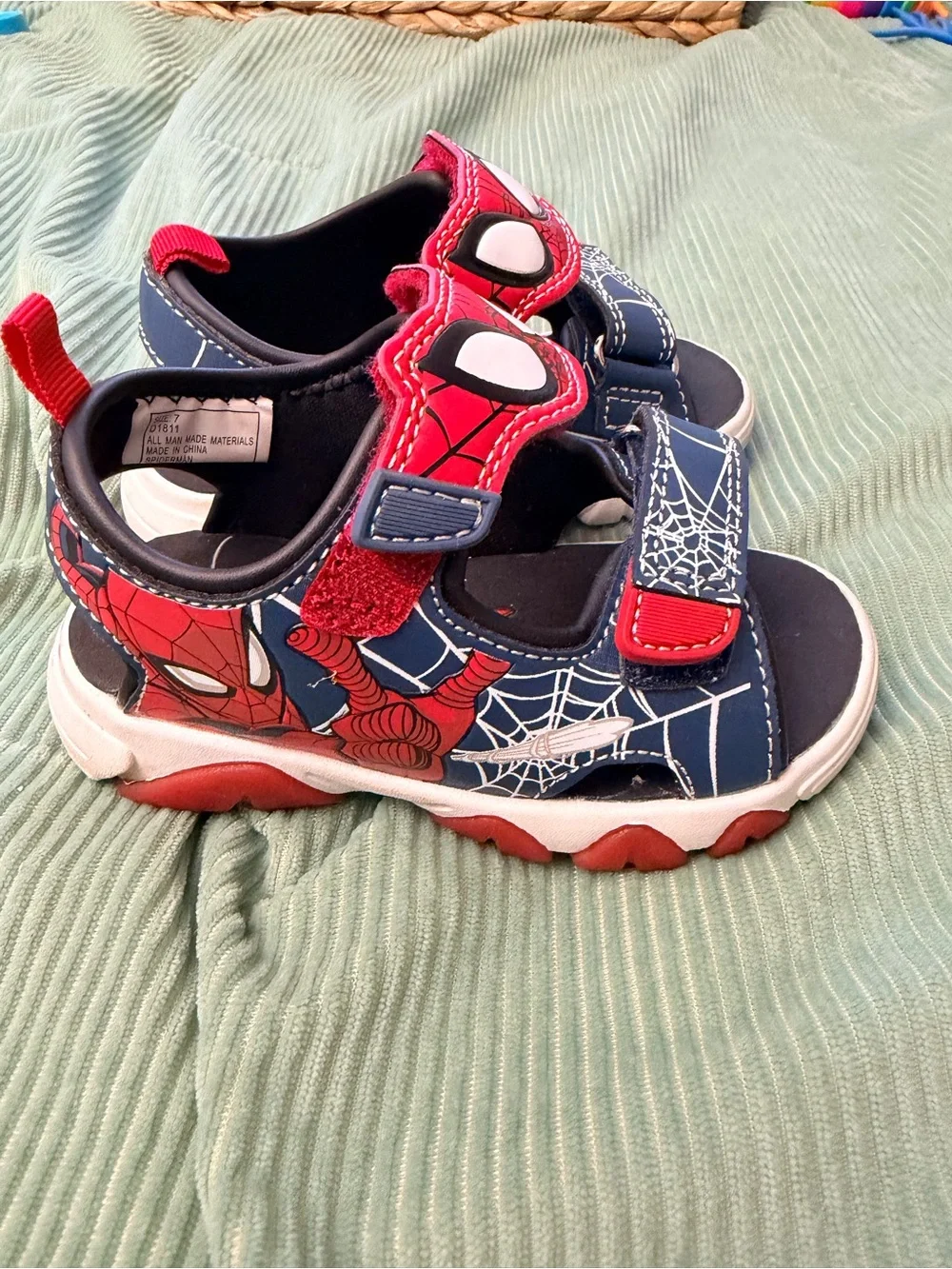 Marvel Kids Spider-Man Red and Navy Open-Toe Sandals